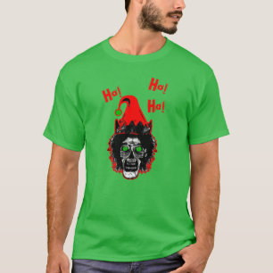 Zombie - Curved Red Hat Ho! Ho! Ho! T-Shirt