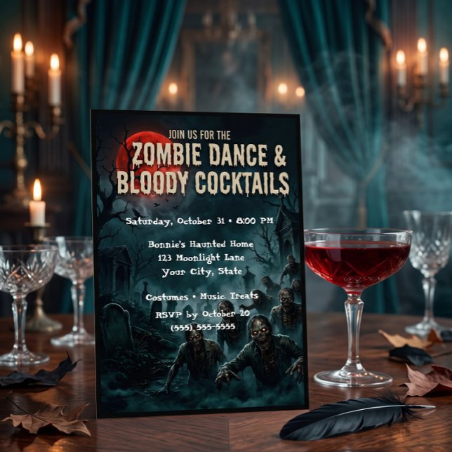 Zombie Dance Halloween Party Invitation Card (Creator Uploaded)
