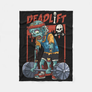 Zombie Deadlift Weight Lifting Halloween Fitness G Fleece Blanket
