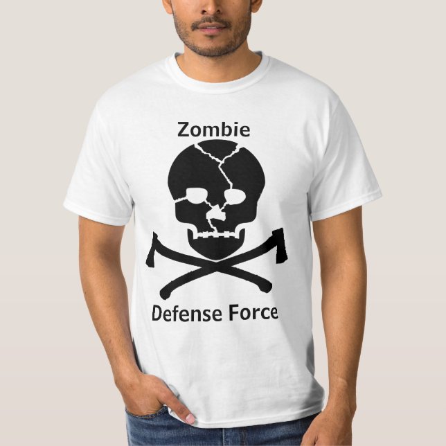 Zombie Defence Force: Skulls & Axes T-Shirt (Front)