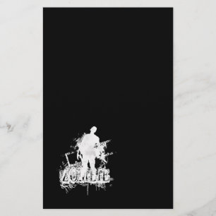 Zombie design in black and white stationery