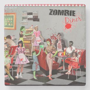 Zombie Diner Stone Coaster