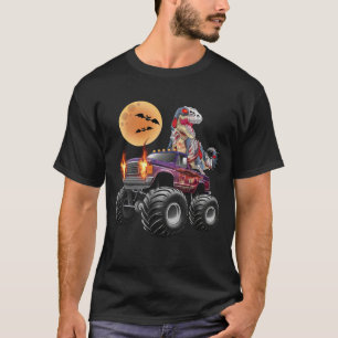 Zombie Dinosaur Riding Monster Truck Halloween T-Shirt