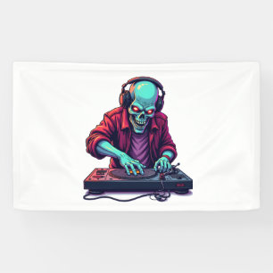 Zombie DJ – Music Festival Halloween Tee Banner