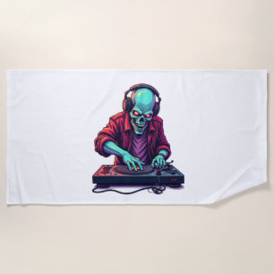 Zombie DJ – Music Festival Halloween Tee Beach Towel