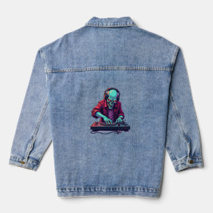 Zombie DJ – Music Festival Halloween Tee Denim Jacket