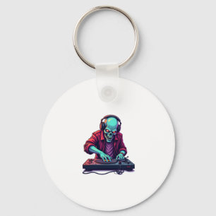 Zombie DJ � Music Festival Halloween Tee Key Ring