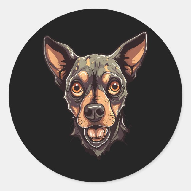Zombie Dog Design Funny Halloween 2 Classic Round Sticker (Front)