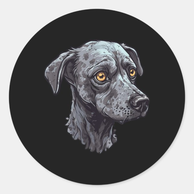 Zombie Dog Design Funny Halloween 3 Classic Round Sticker (Front)