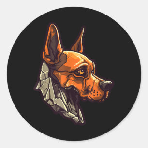 Zombie Dog Design Funny Halloween Classic Round Sticker
