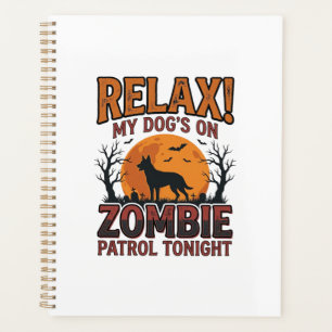 Zombie Dog Patrol Vintage Halloween Shirt Design_1 Planner