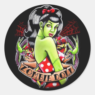 Zombie Doll by Carissa Rose Classic Round Sticker