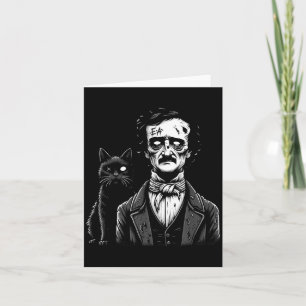 Zombie Edgar Allan Poe The Black Cat Halloween Fun Card
