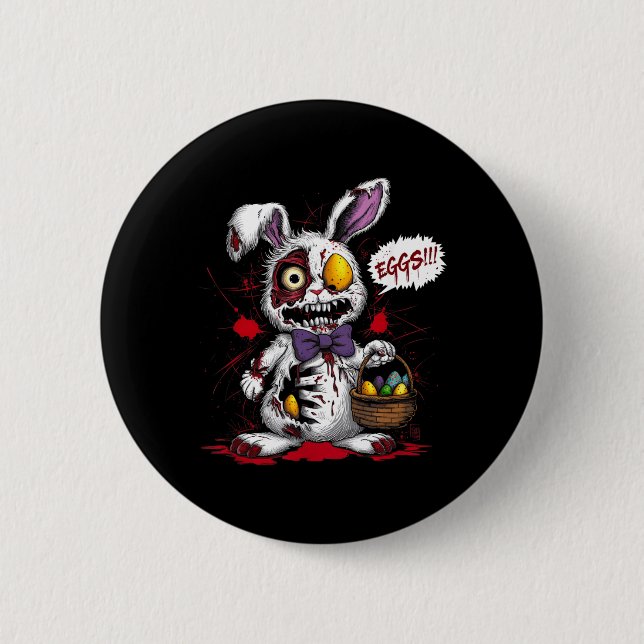 Zombie Evil Easter Bunny Egg Basket Horror Scary 6 Cm Round Badge (Front)