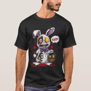 Zombie Evil Easter Bunny Egg Basket Horror Scary T-Shirt
