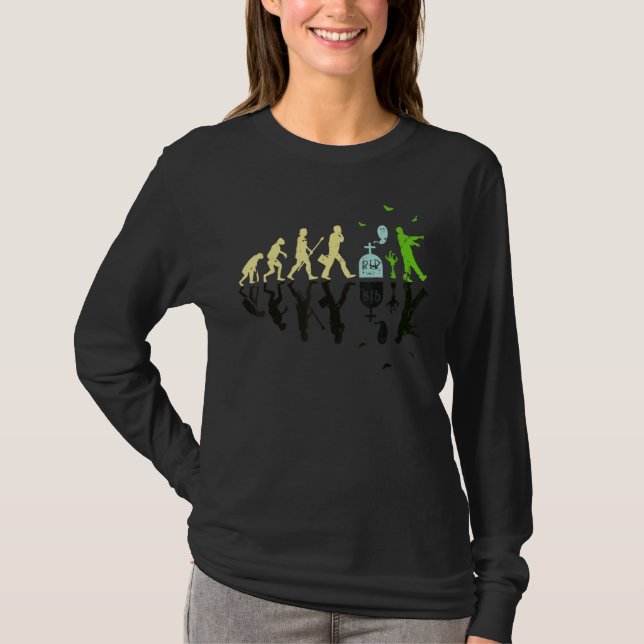 Zombie Evolution Halloween Costume Men Women T-Shirt (Front)