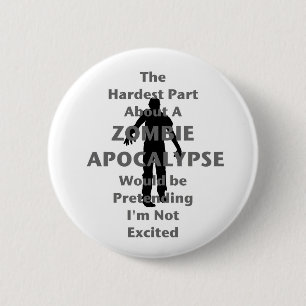 Zombie Excited 6 Cm Round Badge