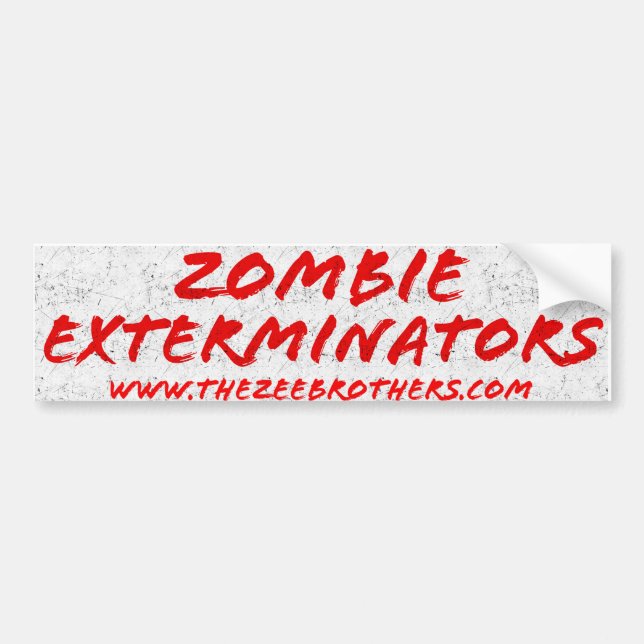 Zombie Exterminators Bumper Sticker White (Front)