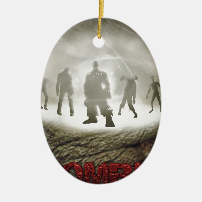 Zombie Eye Ceramic Tree Decoration (Front)