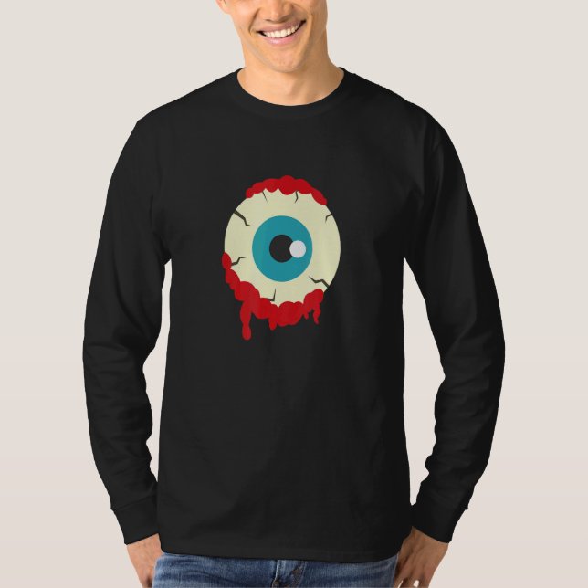 Zombie Eyeball Spooky Halloween Scary Zombies Men  T-Shirt (Front)