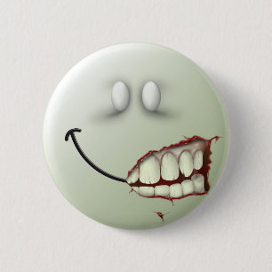 Zombie Face 6 Cm Round Badge
