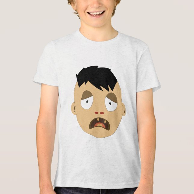 Zombie face Expressions Tri-Blend Shirt (Front)