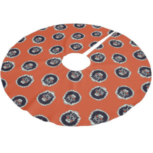 Zombie Face On Orange Brushed Polyester Tree Skirt