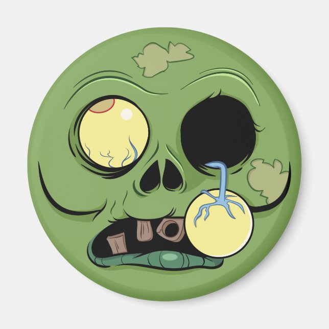 Zombie Face with Eye Popping Out Magnet (Front)