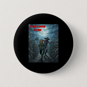 Zombie Farmer Creepy Corn Harvest With Y Farm Scen 6 Cm Round Badge