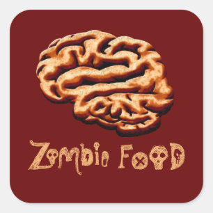 Zombie Food Brains Halloween Labels Haunted House