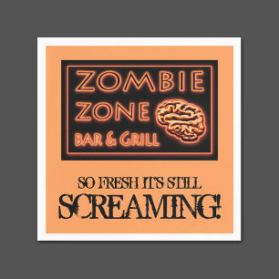 Zombie Food So Fresh Still Screaming Halloween Napkin