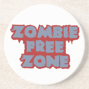 Zombie Free Zone custom coaster