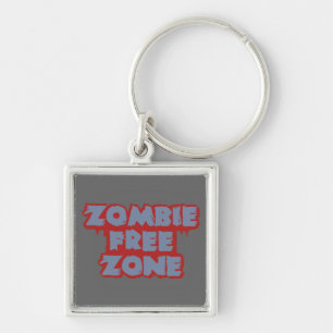 Zombie Free Zone custom key chain