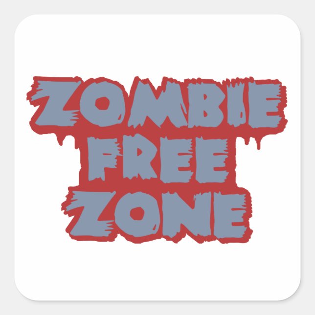 Zombie Free Zone custom stickers (Front)