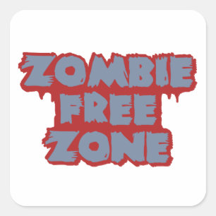 Zombie Free Zone custom stickers