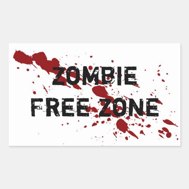 Zombie Free Zone Rectangular Sticker (Front)