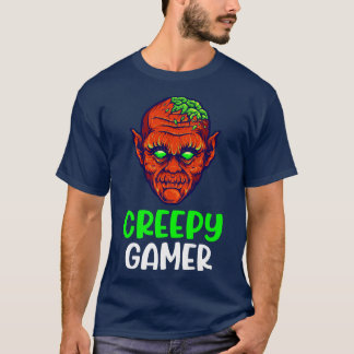Zombie Gamer Creepy Halloween Video Game Skeleton  T-Shirt