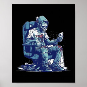 Zombie Gamer Halloween Costume Gaming Video-game C Poster