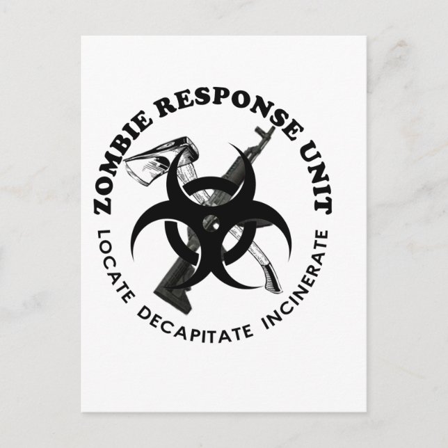 Zombie Gift Response Team Gifts Customise Postcard (Front)