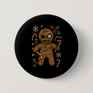 Zombie Gingerbread Man Christmas Zombie  6 Cm Round Badge