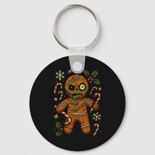 Zombie Gingerbread Man Christmas Zombie T Shirt Key Ring