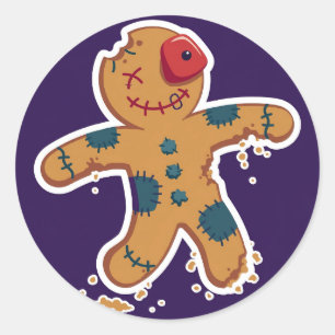 Zombie Gingerbread Man Sticker