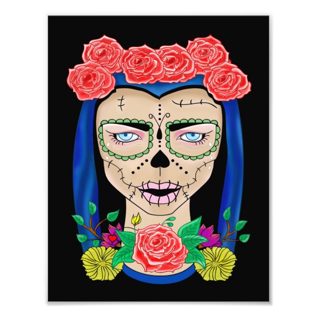 Zombie girl illustration photo print (Front)