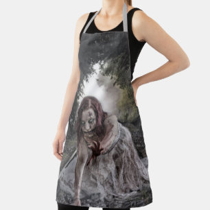 Zombie Girl on Train Tracks Apron