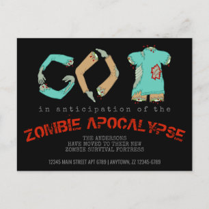 Zombie GO BACK Funny New Home Address Moving Announcement Postcard