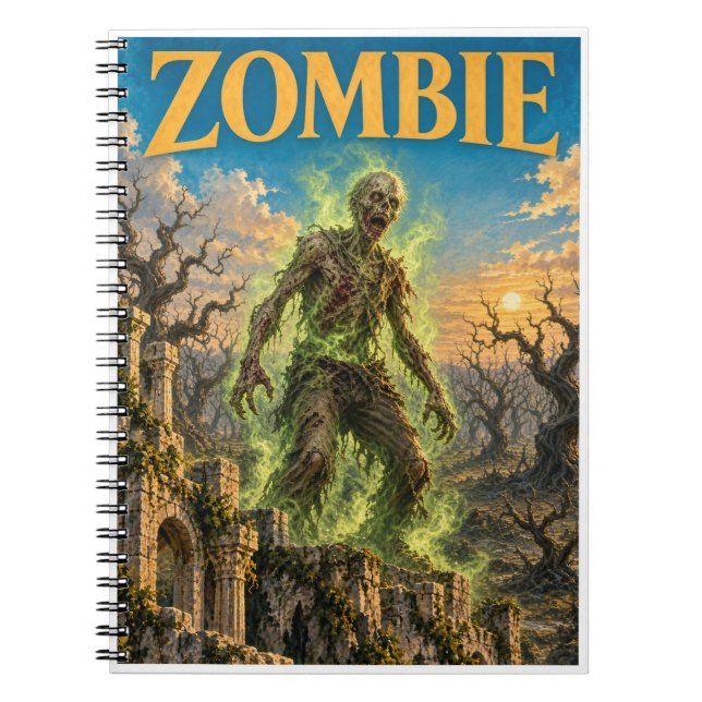 Zombie, Gothic Fantasy Monster Notebook (Front)