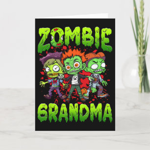 Zombie Grandma Halloween Costume Family Matching Card
