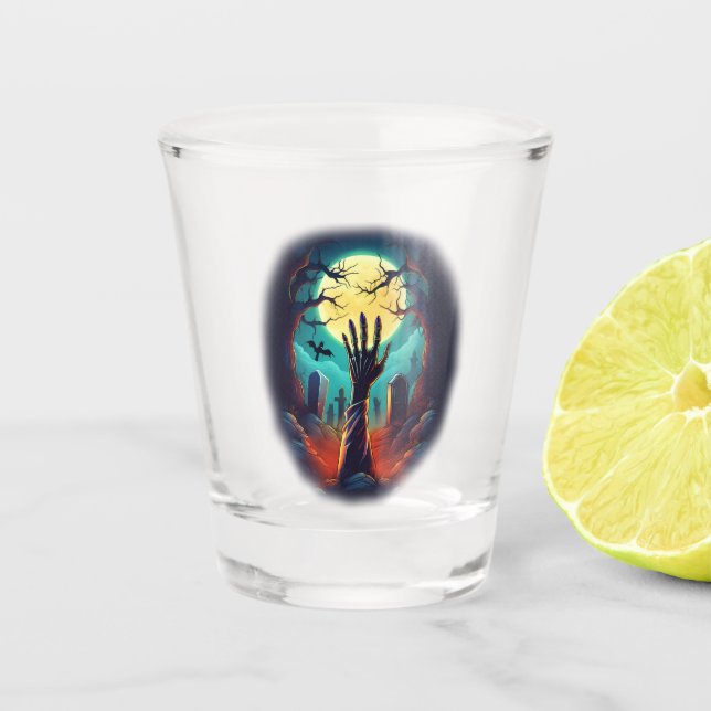 Zombie Grave Horror Shot Glass (Front)