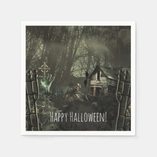 Zombie Graveyard Birthday or Halloween Party Napkin