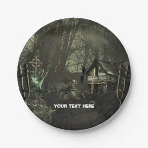 Zombie Graveyard Birthday Party or Halloween Paper Plate